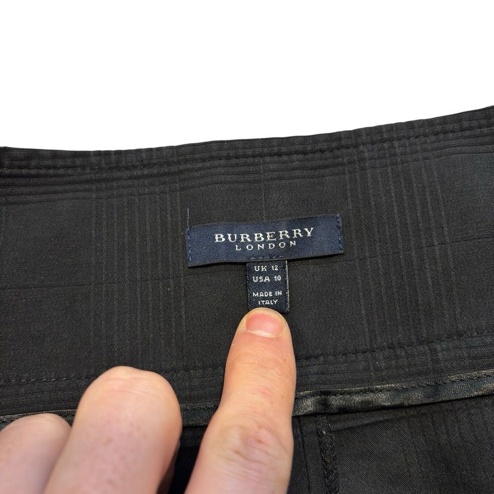 Burberry  Sz 10 Black Nova Check Classic Knee Length Pencil Skirt Coin Pockets‎ - Picture 7 of 10